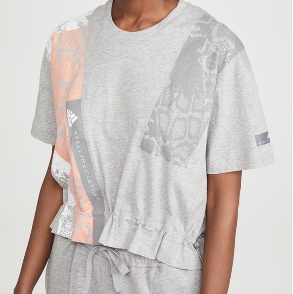 NWT$70 Adidas by Stella McCartney Graphic Digi Drawstring-Waist Short-Sleeve Tee - Picture 2 of 16